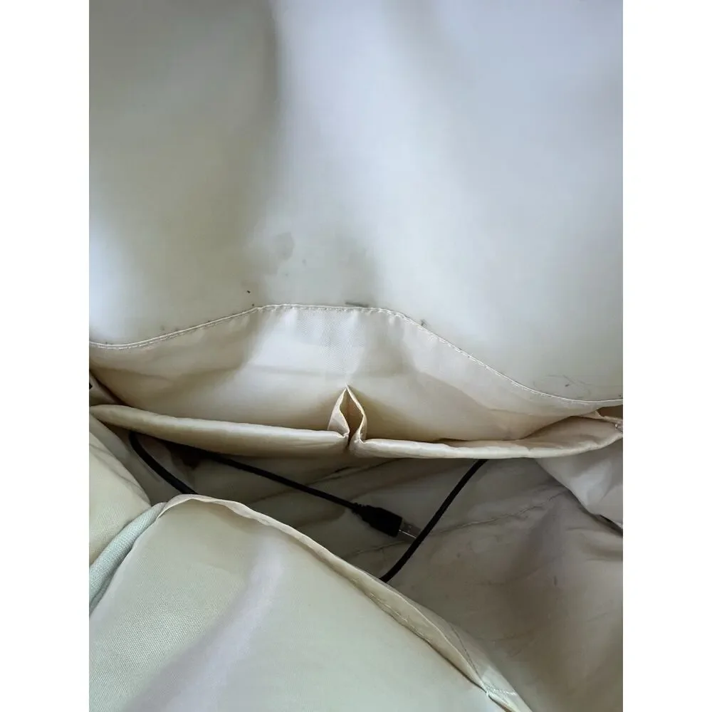 Nordace Siena Smart Backpack Beige Water Resistant Travel Laptop Bag USB 15.6”